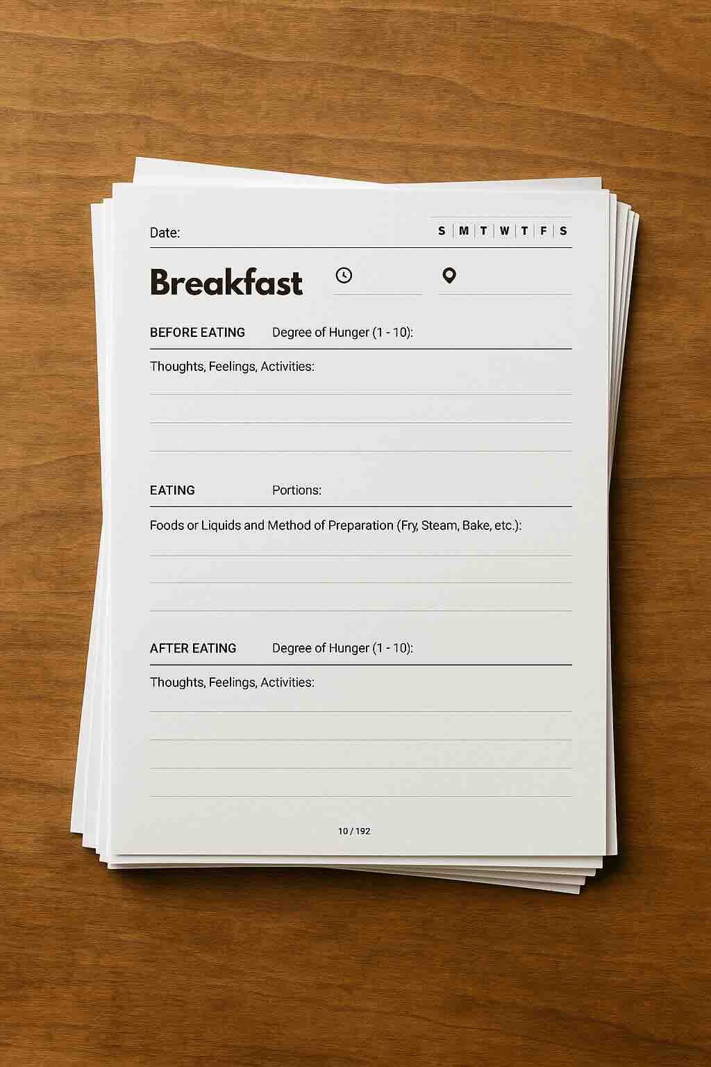 MEAL30 Daily Page - Breakfast